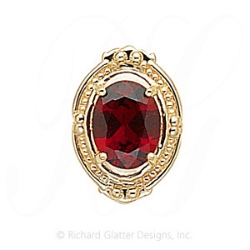 GS388 G - 14 Karat Gold Garnet Slide 